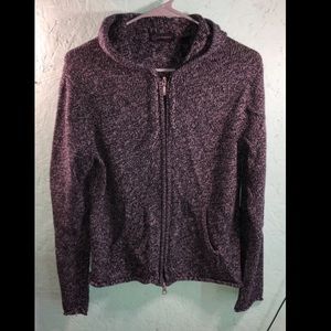 Knit zip up sweatshirt